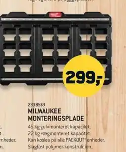 XL-BYG Milwaukee monteringsplade tilbud