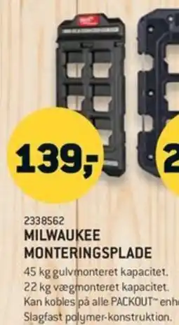 XL-BYG Milwaukee monteringsplade tilbud