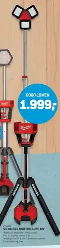 XL-BYG Milwaukee arbejdslampe 18v tilbud
