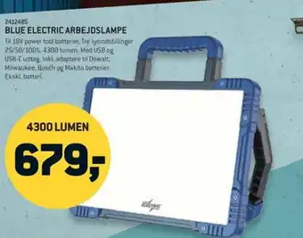 XL-BYG Blue electric arbejdslampe tilbud