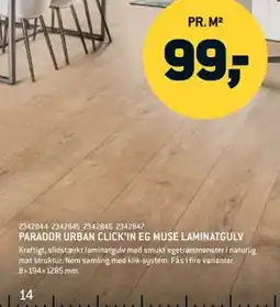 XL-BYG Parador urban click'in eg muse laminatgulv tilbud