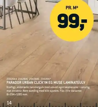 XL-BYG Parador urban click'in eg muse laminatgulv tilbud