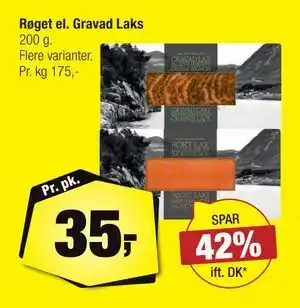 Røget el. Gravad Laks, DKK 35