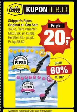 Calle Skipper's Pipes Original el. Sea Salt tilbud