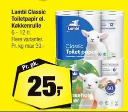 Calle Lambi Classic Toiletpapir el. Køkkenrulle, DKK 25 tilbud