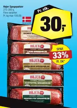 Calle Højer Spegepølser, DKK 30 tilbud
