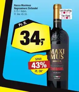 Calle Rocca Maximus Negroamaro Zinfandel, DKK 34 tilbud