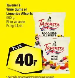 Calle Tavener´s Wine Gums el. Liquorice Allsorts, DKK 40 tilbud