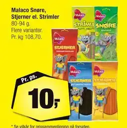 Calle Malaco Snøre, Stjerner el. Strimler, DKK 10 tilbud