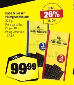 Calle Galle & Jessen Pålægschokolade, DKK 99.99 tilbud