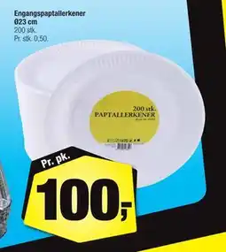 Calle Engangspaptallerkener Ø23 cm, DKK 100 tilbud