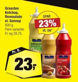Calle Graasten Ketchup, Remoulade el. Sennep, DKK 23 tilbud