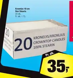 Calle Kronelys 19 cm Ren Stearin, DKK 35 tilbud