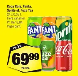 Calle Coca Cola, Fanta, Sprite el. Fuze Tea, DKK 69.99 tilbud