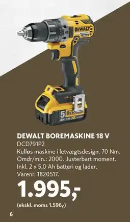 Davidsen DEWALT BOREMASKINE 18 V, DKK 1995 tilbud