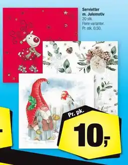 Calle Servietter m. Julemotiv, DKK 10 tilbud