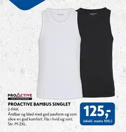 Davidsen PROACTIVE BAMBUS SINGLET, DKK 125 tilbud