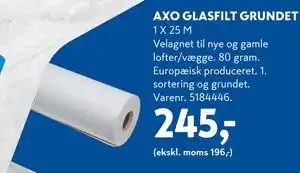 AXO GLASFILT GRUNDET, DKK 245
