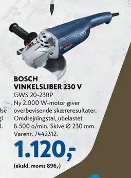 Davidsen BOSCH VINKELSLIBER 230 V, DKK 1120 tilbud