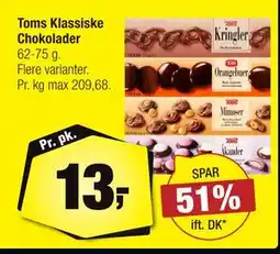 Calle Toms Klassiske Chokolader, DKK 13 tilbud