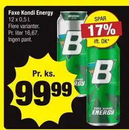 Calle Faxe Kondi Energy, DKK 99.99 tilbud