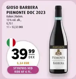Scandinavian Park GIOSO BARBERA PIEMONTE DOC 2023, DKK 39.99 tilbud