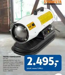 Davidsen TROTEC VARMEKANON, DKK 2495 tilbud