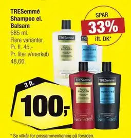 Calle TRESemmé Shampoo el. Balsam, DKK 100 tilbud