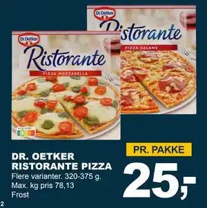 DR. OETKER RISTORANTE PIZZA, DKK 25
