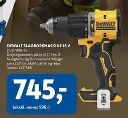 Davidsen DEWALT SLAGBOREMASKINE 18 V, DKK 745 tilbud