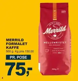 Let-Køb MERRILD FORMALET KAFFE, DKK 75 tilbud