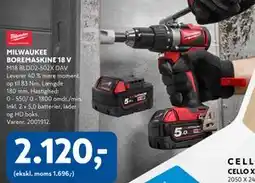 Davidsen MILWAUKEE BOREMASKINE 18 V, DKK 2120 tilbud