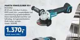 Davidsen MAKITA VINKELSLIBER 18 V, DKK 1370 tilbud