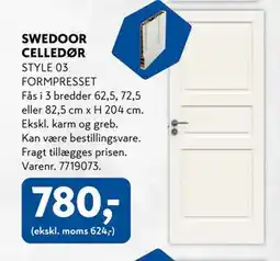 Davidsen SWEDOOR CELLEDØR, DKK 780 tilbud