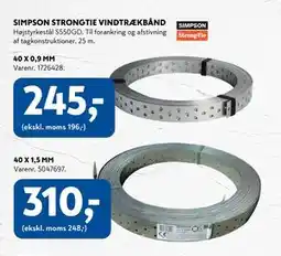 Davidsen SIMPSON STRONGTIE VINDTRÆKBÅND tilbud
