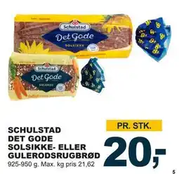 Let-Køb SCHULSTAD DET GODE SOLSIKKE- ELLER GULERODSRUGBRØD, DKK 20 tilbud