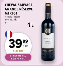 Scandinavian Park CHEVAL SAUVAGE GRANDE RÉSERVE MERLOT, DKK 39.99 tilbud