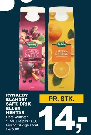 RYNKEBY BLANDET SAFT, DRIK ELLER NEKTAR, DKK 14