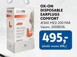 Davidsen OX-ON DISPOSABLE EARPLUGS COMFORT, DKK 495 tilbud