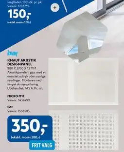 Davidsen KNAUF AKUSTIK DESIGNPANEL, DKK 350 tilbud