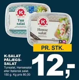 Let-Køb K-SALAT PÅLÆGSSALAT, DKK 12 tilbud