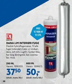 Davidsen DANA LIM INTERIØR FUGE tilbud
