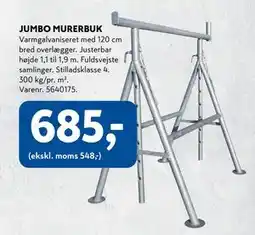 Davidsen JUMBO MURERBUK, DKK 685 tilbud