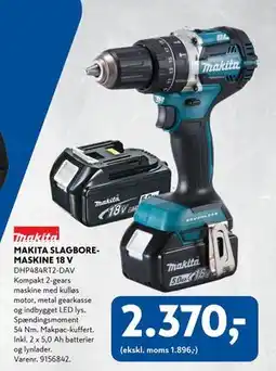 Davidsen MAKITA SLAGBOREMASKINE 18 V, DKK 2370 tilbud