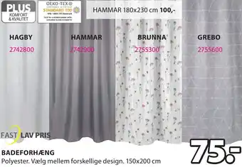 JYSK Badeforhæng 150x200 cm tilbud
