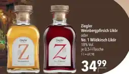 Citti Ziegler Weinbergpfirsich Likör oder No. 1 Wildkirsch Likör tilbud