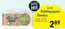 Citti Oecolife Toilettenpapier Bambus tilbud