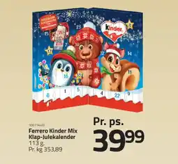 Fleggaard Ferrero kinder mix klap-julekalender tilbud