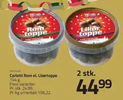 Fleggaard CARLETTI Rom el. likørtoppe tilbud