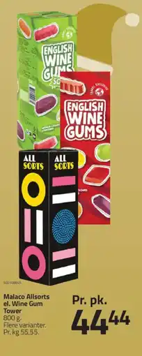Fleggaard Malaco allsorts el. wine gum tower tilbud